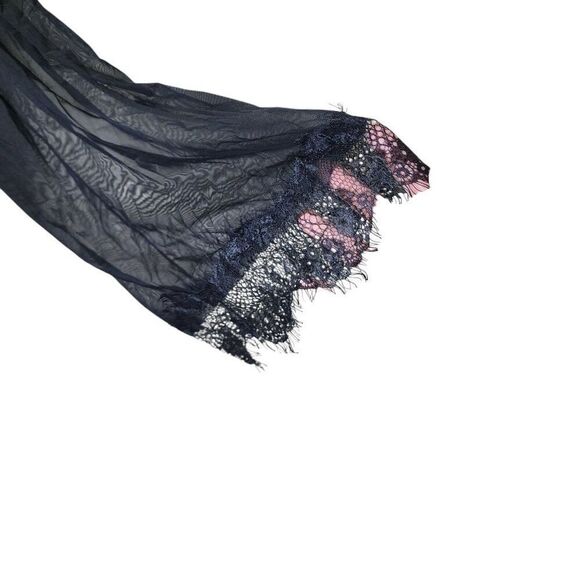 Vintage 80s Shirley of Hollywood Long Sleeve Lingerie Sheer Short Robe Womens L - Picture 2 of 7